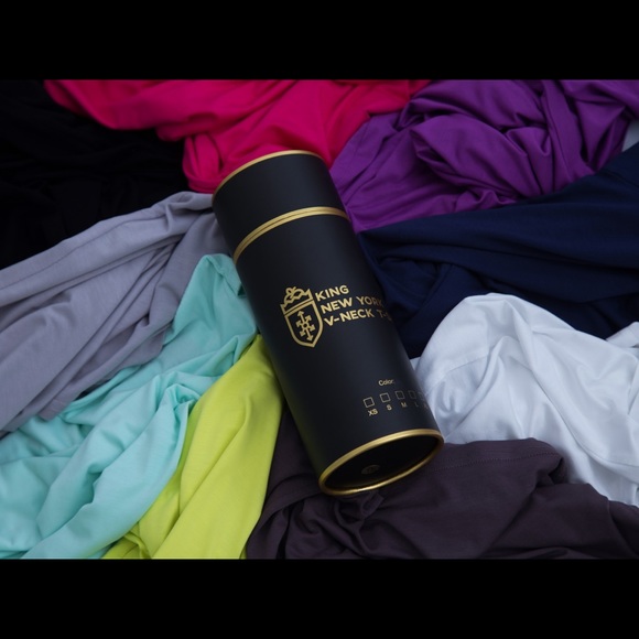 KING NEW YORK, V-NECK T-SHIRT , DARK PURPLE. - Picture 11 of 13